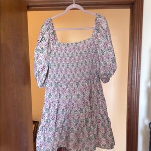 Floral Pink and Green Women's Dress